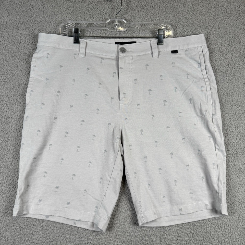 Travis Mathew Shorts Mens 40 Resort To This GOLF Gray Palm Tree AOP Performance